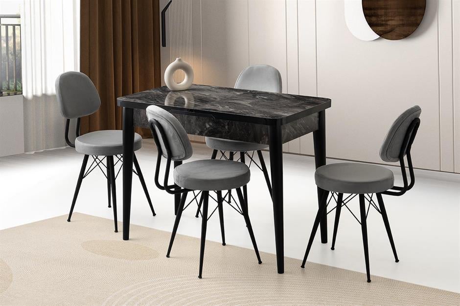 Milano Ece MDF Mutfak Masa Sandalye Takımı 60x100