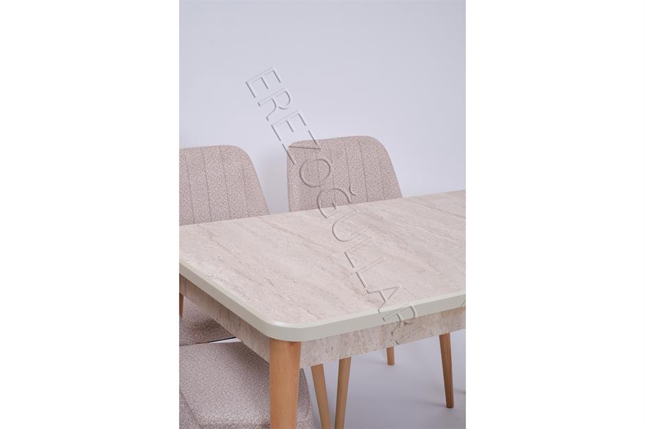 Milano Traverten Boyalı Mdf Mutfak Masa Takımı 80x130