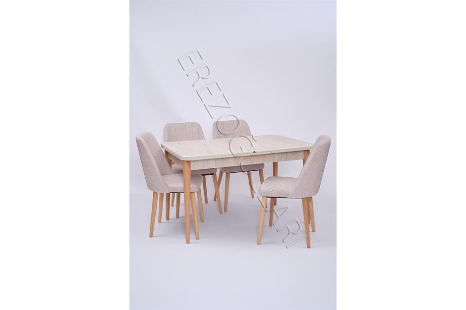 Milano Traverten Boyalı Mdf Mutfak Masa Takımı 80x130