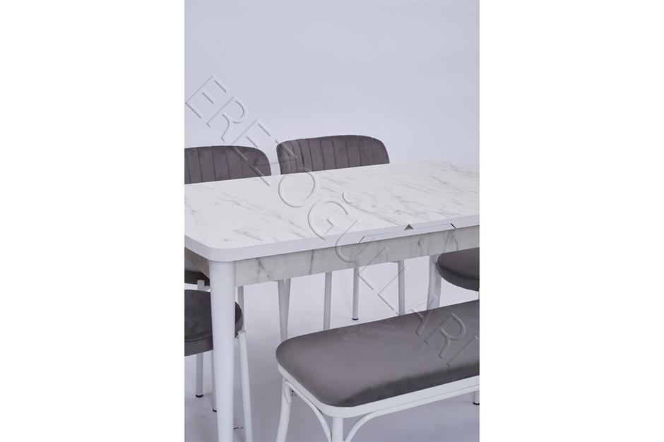 Nehir Beta Banklı Lak Panel Açılır Mutfak Masa Takımı 75x130cm