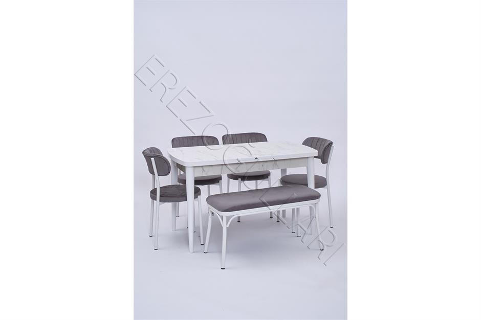 Nehir Beta Banklı Lak Panel Açılır Mutfak Masa Takımı 75x130cm