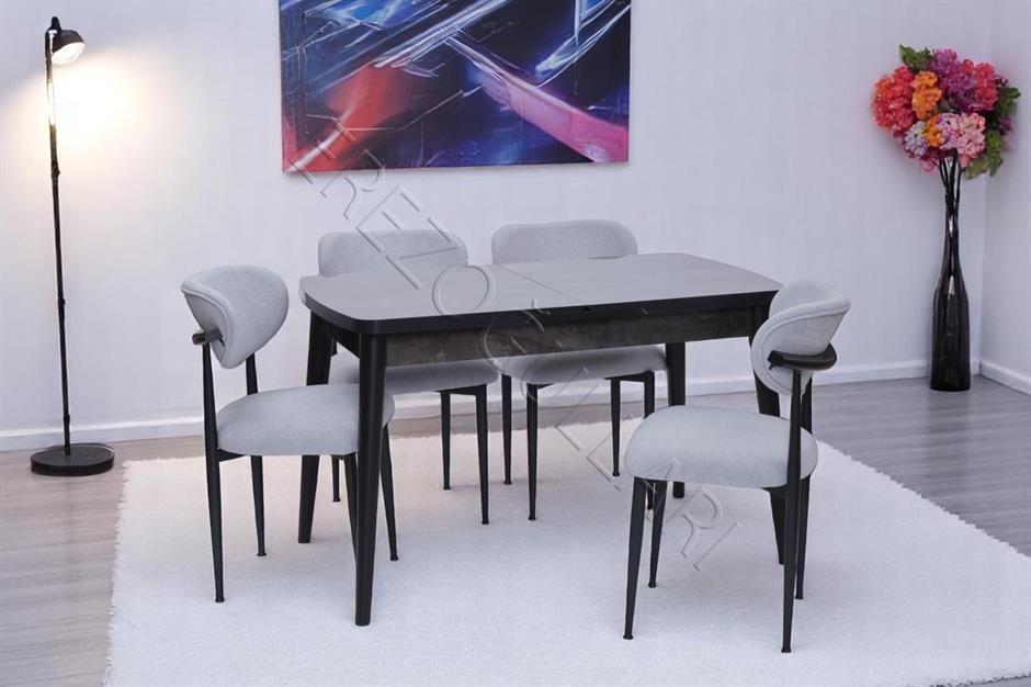 Nehir Polo Lak Panel Açılır Mutfak Masa Takımı 75x130cm