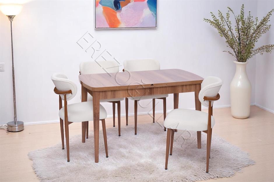 Nehir Polo Lak Panel Açılır Mutfak Masa Takımı 75x130cm