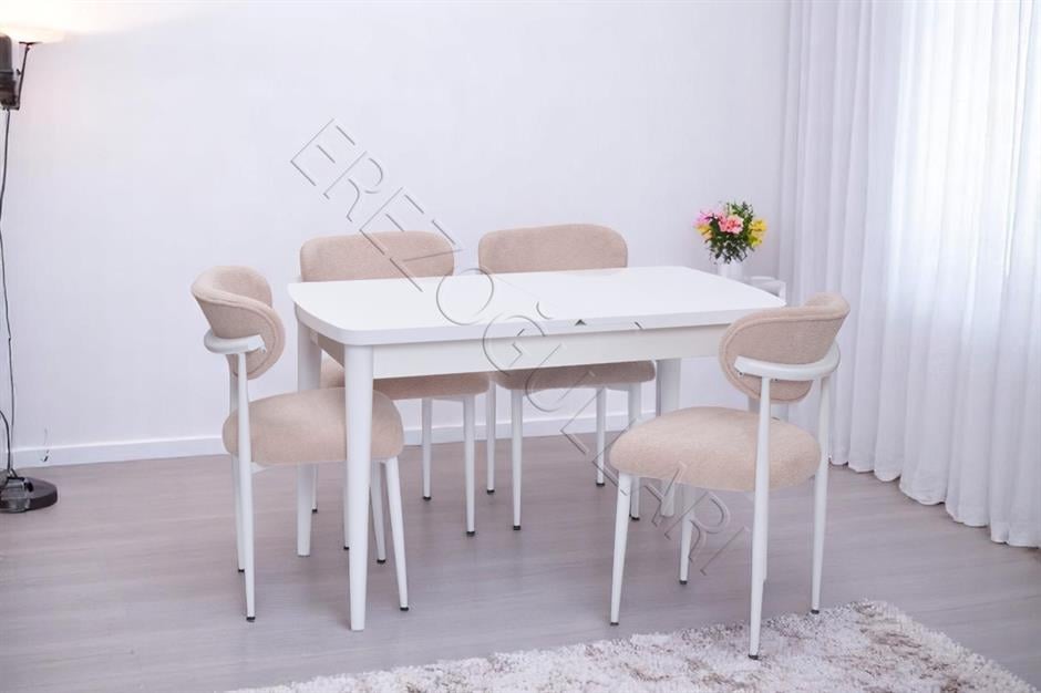 Nehir Polo Lak Panel Açılır Mutfak Masa Takımı 75x130cm