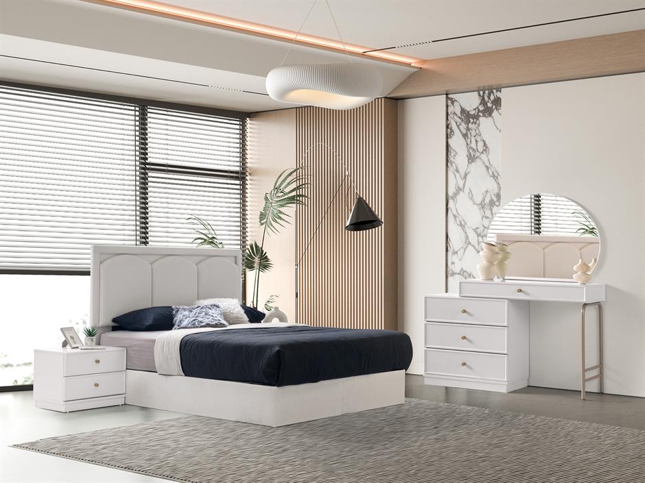 Neom %100 MDF 6 Kapaklı Modern Yatak Odası Takımı Başlıklı
