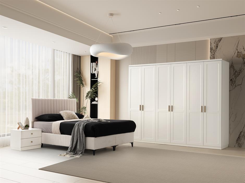 New Line %100 MDF 6 Kapaklı Modern Dolap