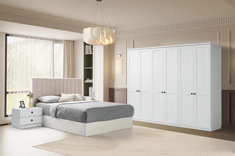 New Line %100 MDF 6 Kapaklı Modern Dolap
