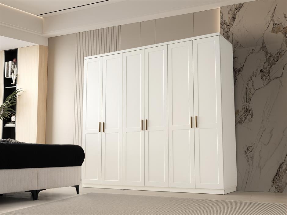New Line %100 MDF 6 Kapaklı Modern Dolap