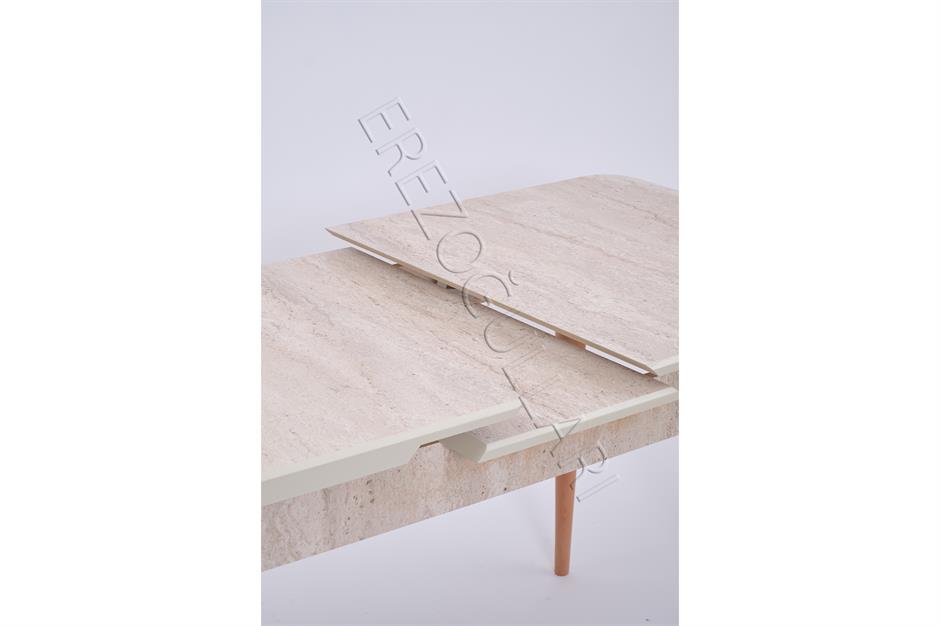 Norte Traverten Boyalı Mdf Mutfak Masa Takımı 80x130