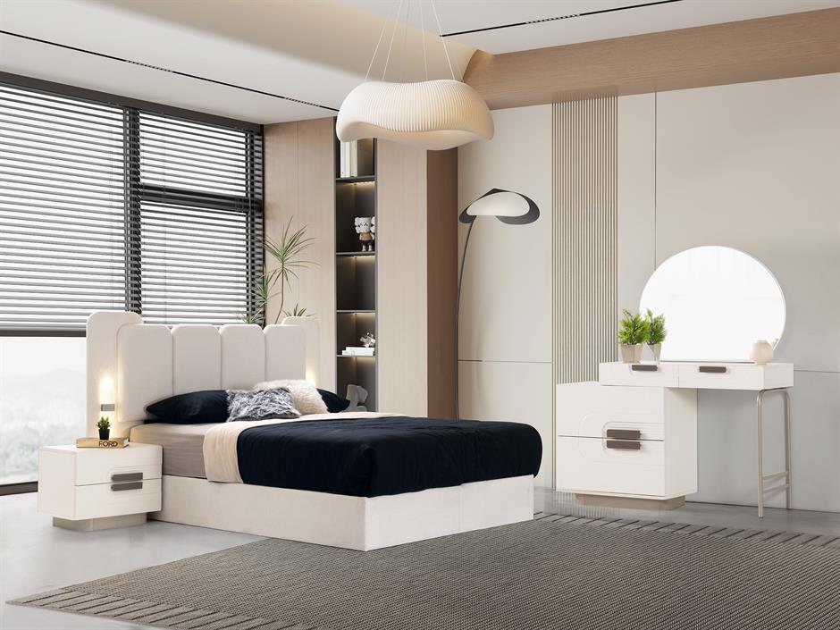 Nova %100 MDF 6 Kapaklı Modern Yatak Odası Takımı Başlıklı