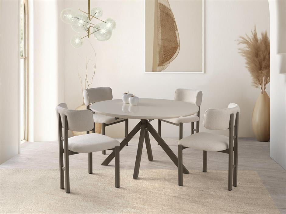 Nova T Yuvarlak Açılır Mutfak Masa Sandalye Takımı 70x120cm