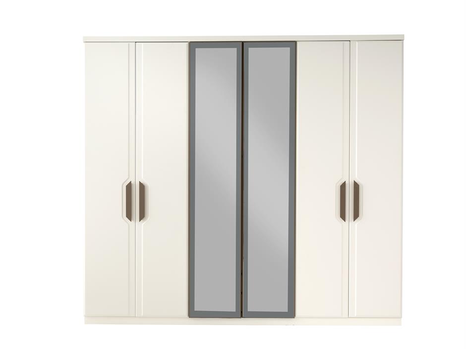 Oslo %100 MDF 6 Kapaklı Modern Dolap
