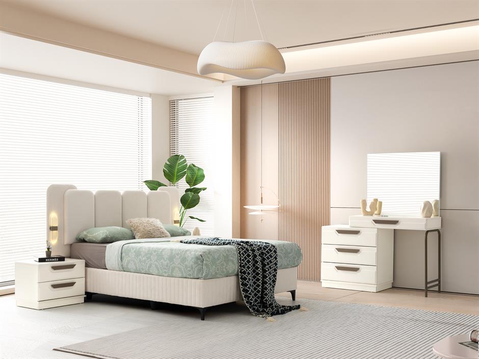 Oslo %100 MDF 6 Kapaklı Modern Yatak Odası Takımı Başlıklı