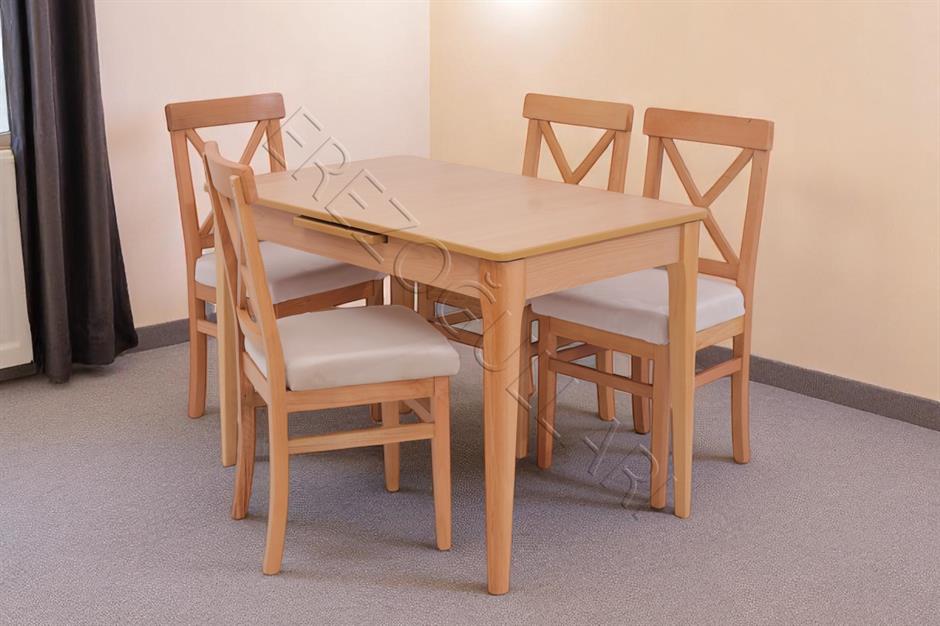 Paris Alaçatı Lak Panel Açılır Mutfak Masa Takımı 70x110cm