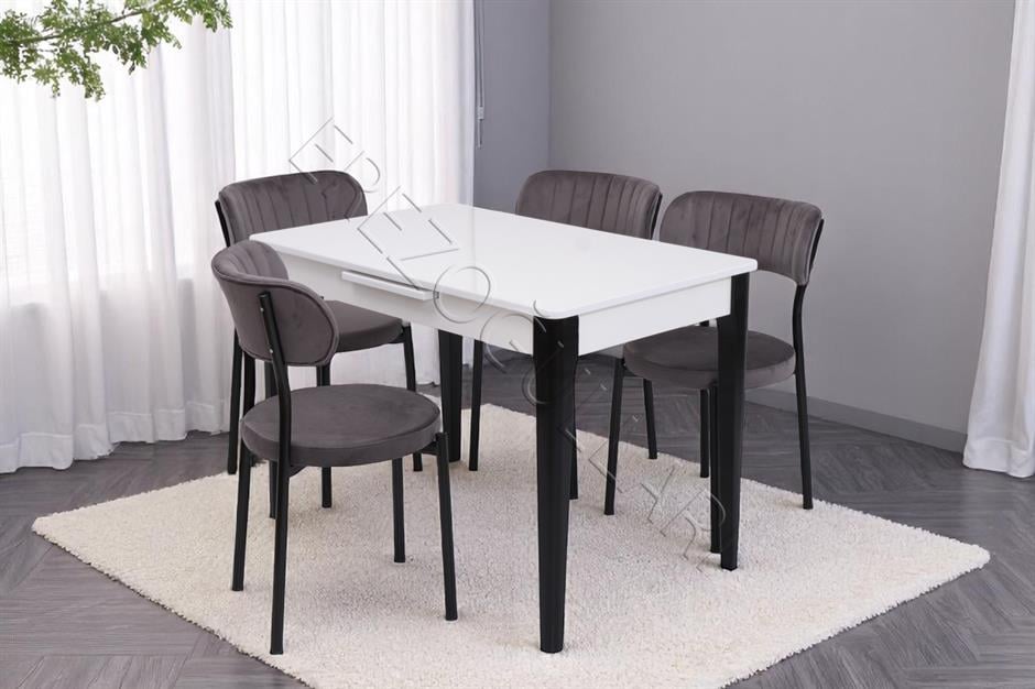 Paris Beta Lak Panel Açılır Mutfak Masa Takımı 70x110cm