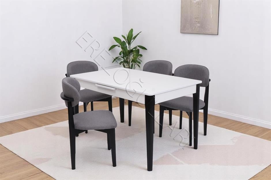 Paris Norte Lak Panel Mutfak Masa Sandalye Takımı 80x130cm