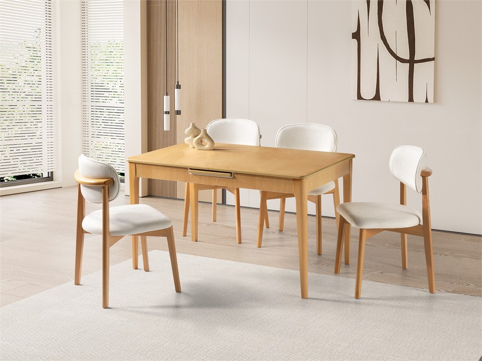 Paris Norte Lak Panel Mutfak Masa Sandalye Takımı 80x130cm