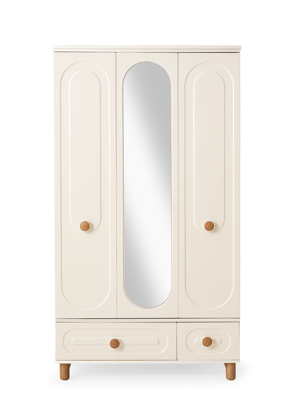 Perla 3 Kapaklı %100 MDF Elbise Dolabı Gardrop 117x54x212