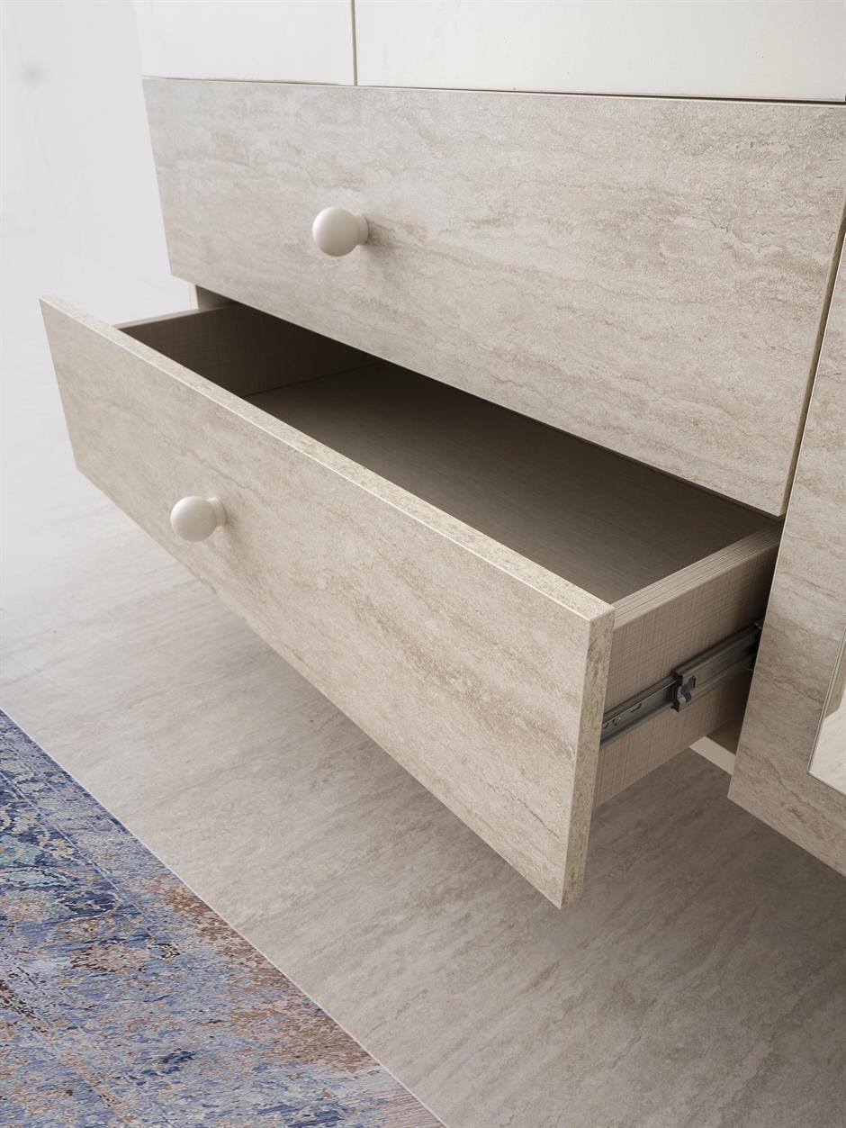 Petra 3 Kapaklı Aynalı Elbise Dolabı Gardrop 120x55x200 
