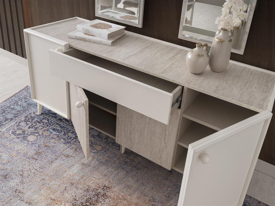 Petra Çekmeceli Dolaplı Aynasız Büfe Konsol 180x48x78cm