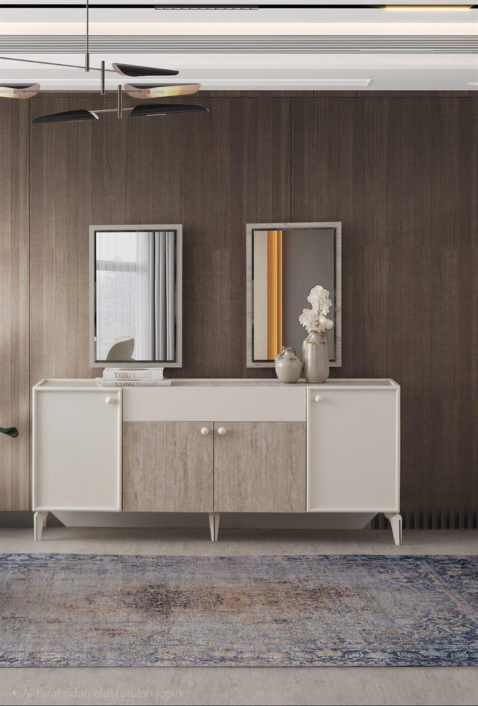 Petra Çekmeceli Dolaplı Aynasız Büfe Konsol 180x48x78cm