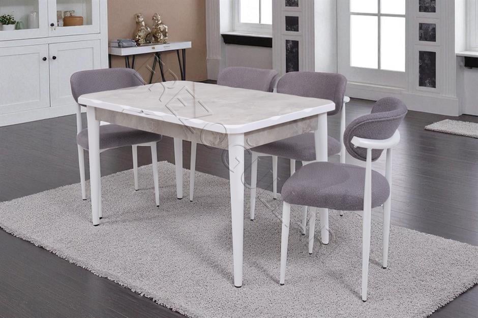 Rambla Mdf Açılır Lak Panel Mutfak Masa Sandalye Takımı 80*130cm