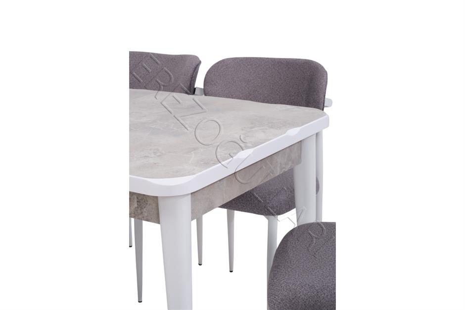 Rambla Mdf Açılır Lak Panel Mutfak Masa Sandalye Takımı 80*130cm