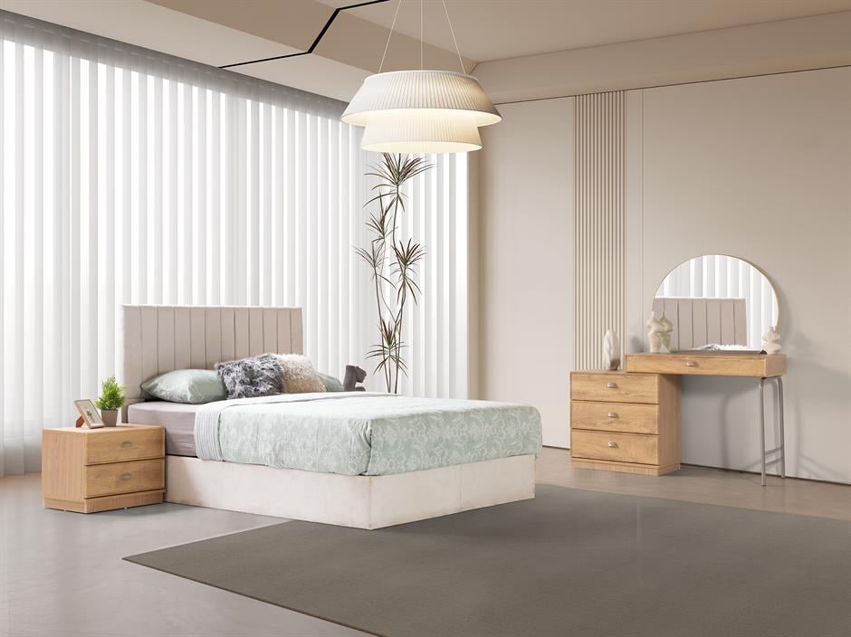 Rani %100 MDF 6 Kapaklı Modern Yatak Odası Takımı Başlıklı