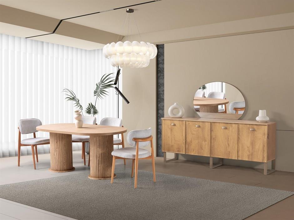 Rani %100 MDF Modern Bohem Yemek Odası Takımı