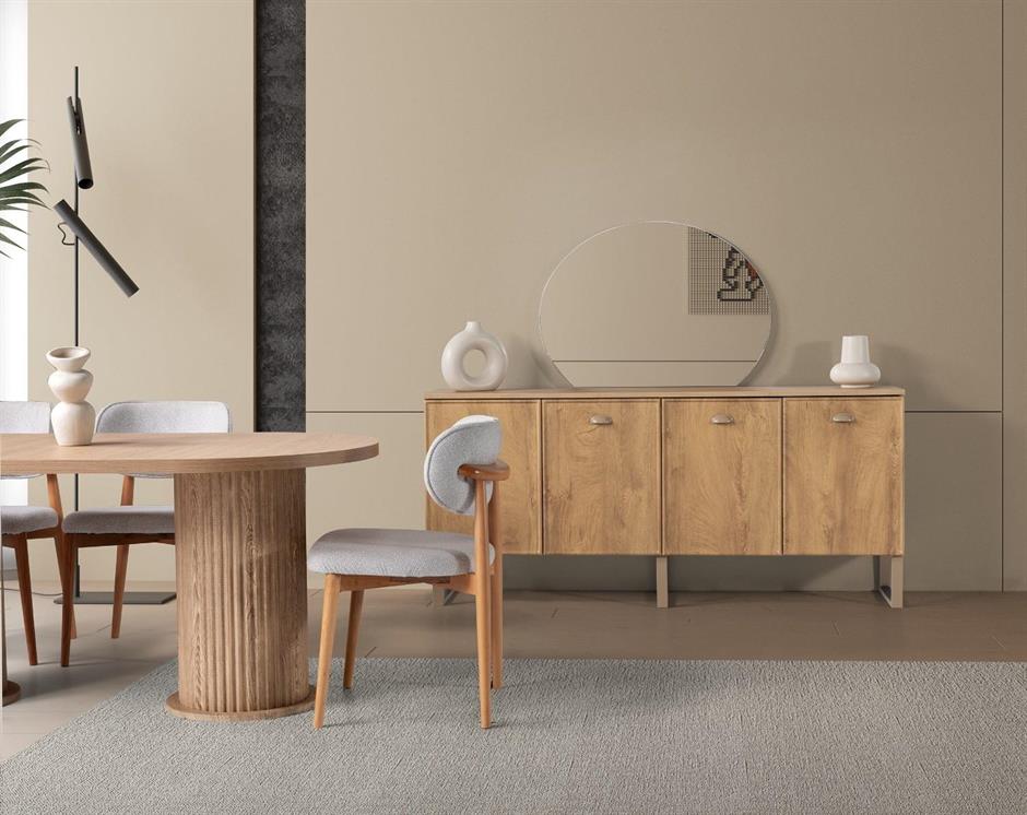 Rani %100 MDF Modern Bohem Yemek Odası Takımı