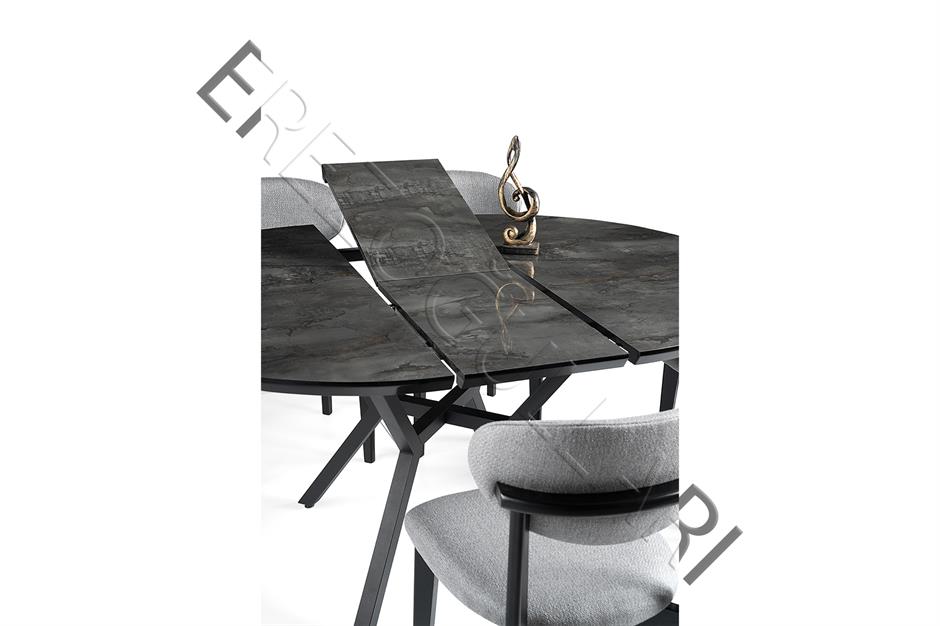Roza Norte Yuvarlak HighGloss Mutfak Masa Sandalye Takımı 120cm 