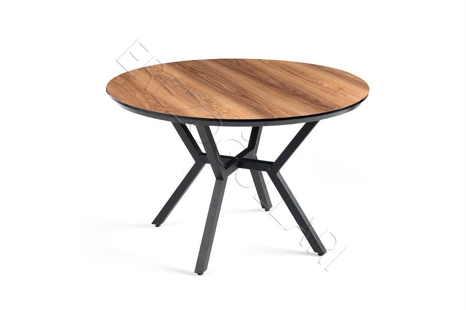 Roza Polo Yuvarlak HighGloss Mutfak Masa Sandalye Takımı 120cm 