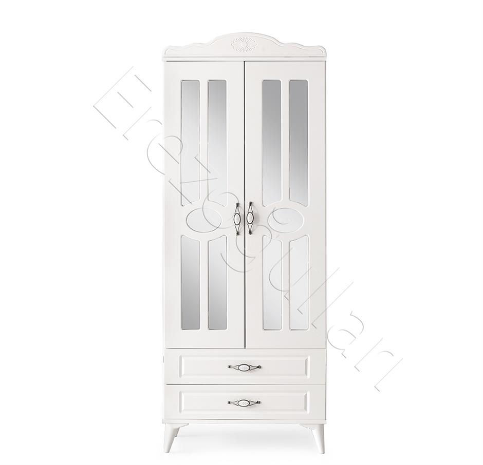 Sahra 2 Kapılı 2 Çekmeceli Gardrop Elbise Dolabı 80x48x210cm