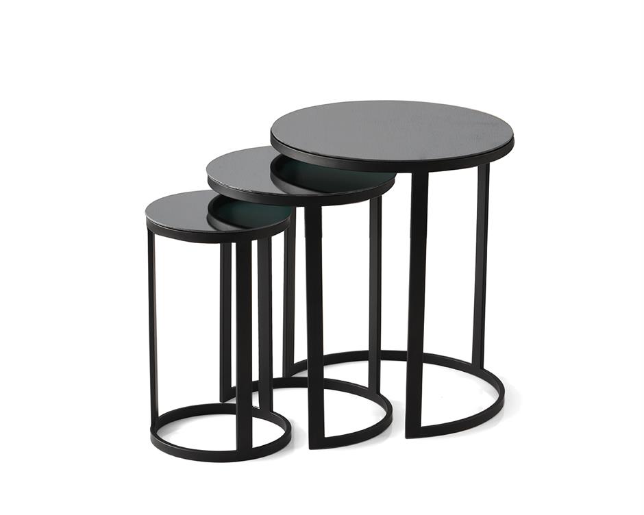 Sedef Modern Tarz Zigon Sehpa 3lü Yuvarlak 