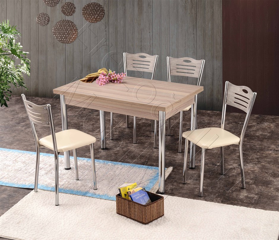 Smart Açılır Mutfak Masası ve 4 Adet Sandalye Takımı 70*110cm