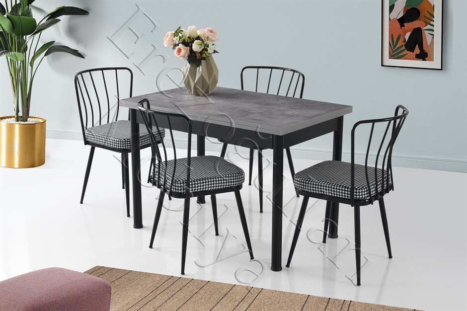 Smart Açılır Mutfak Masası ve 4 Adet Sandalye Takımı 70*110cm