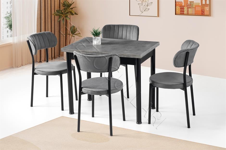 Smart Beta Açılır Mutfak Masası ve 4 Adet Sandalye Takımı 60*90