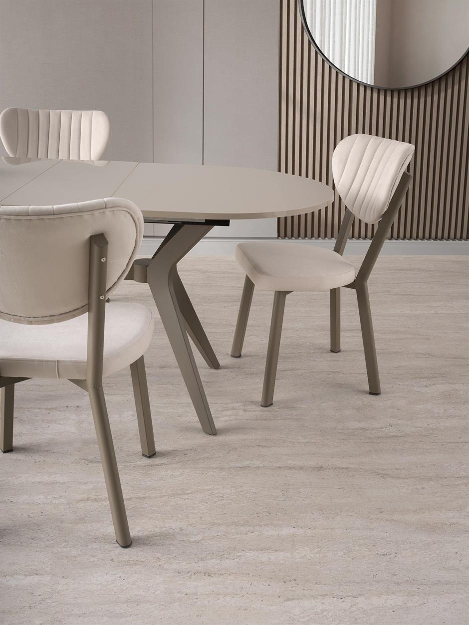 Star Capuccino Lak Panel Mutfak Masa Sandalye Takımı 82x138