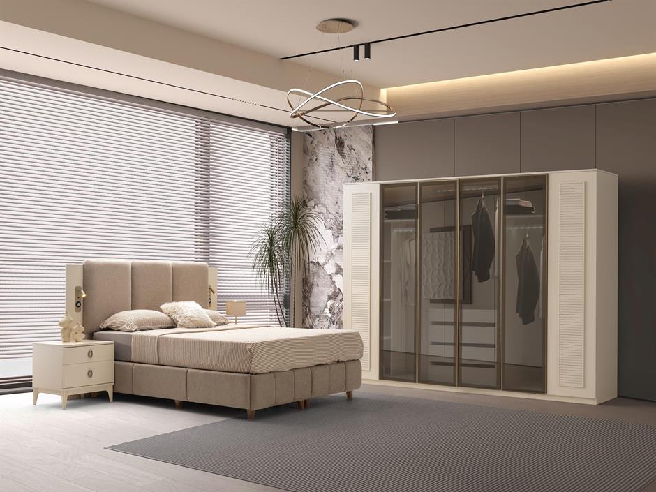 Sude 6 Kapaklı Modern Yatak Odası Takımı Başlıklı