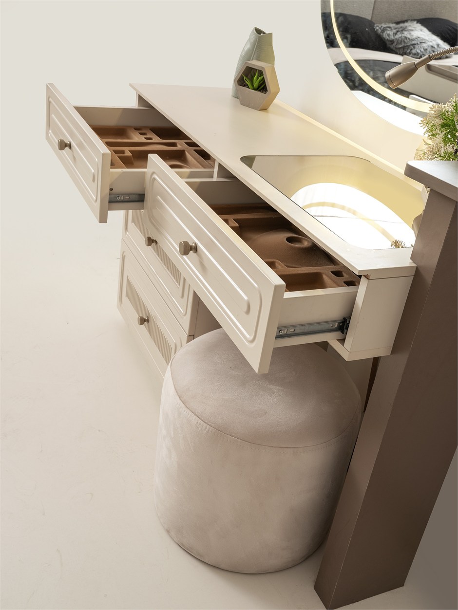 Torino MDF 6 Kapaklı Yatak Odası Takımı Başlıklı 246x58x215cm