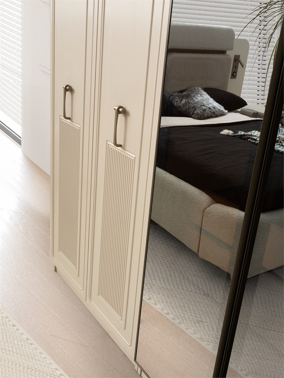 Torino MDF 6 Kapaklı Yatak Odası Takımı Başlıklı 246x58x215cm