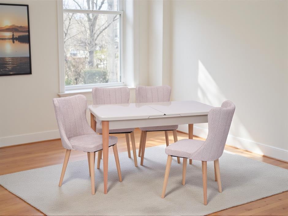 Tuna Kum Beji Lak Panel Mdf Mutfak Masa Takımı 80x130