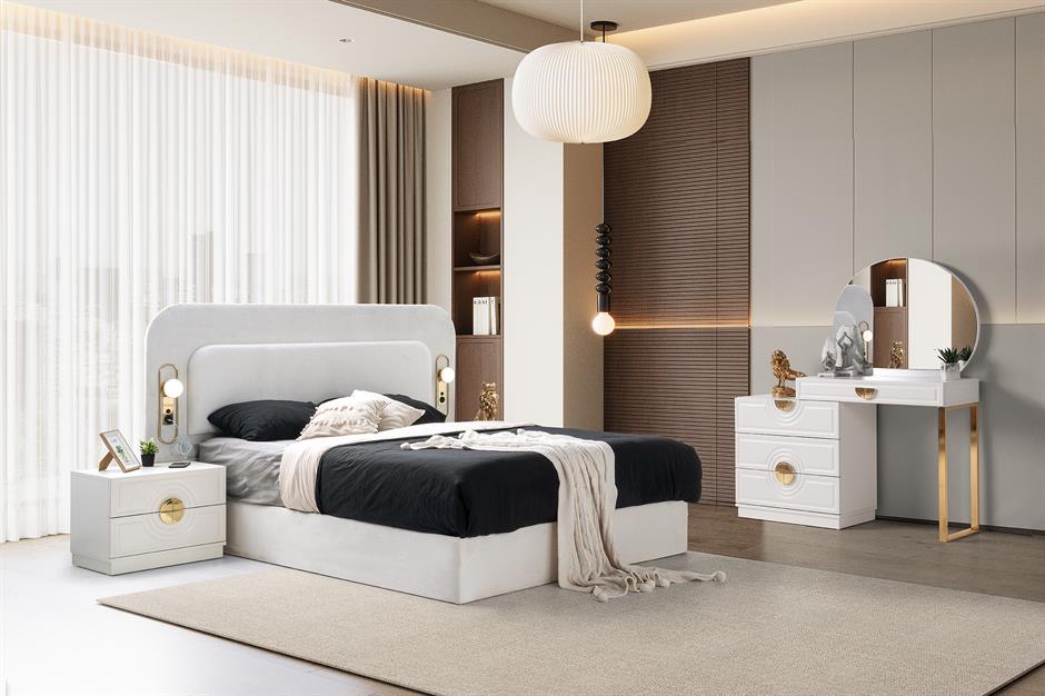 Vega %100 MDF 6 Kapaklı Modern Yatak Odası Takımı Başlıklı