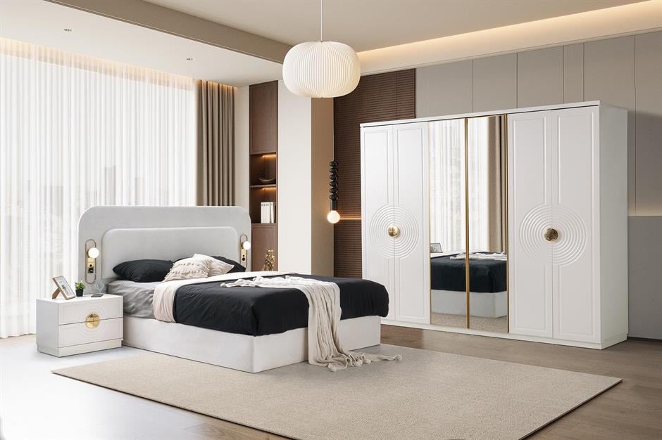 Vega %100 MDF 6 Kapaklı Modern Yatak Odası Takımı Başlıklı