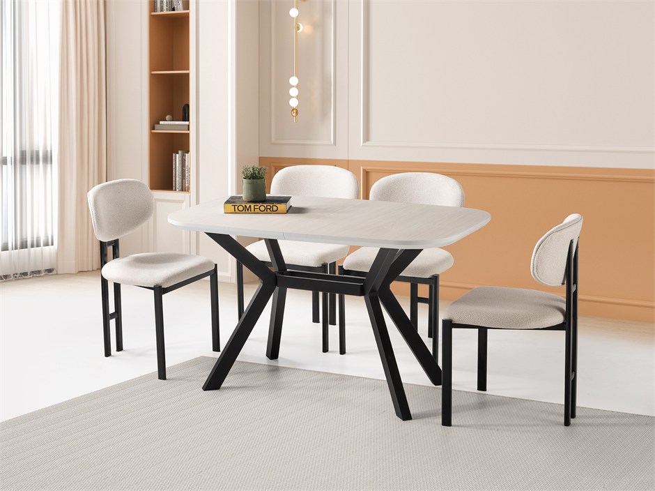Venedik Monet MDF Açılır Mutfak Masa Takımı 80*130cm