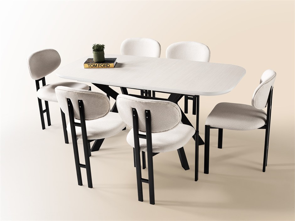 Venedik Monet MDF Açılır Mutfak Masa Takımı 80*130cm