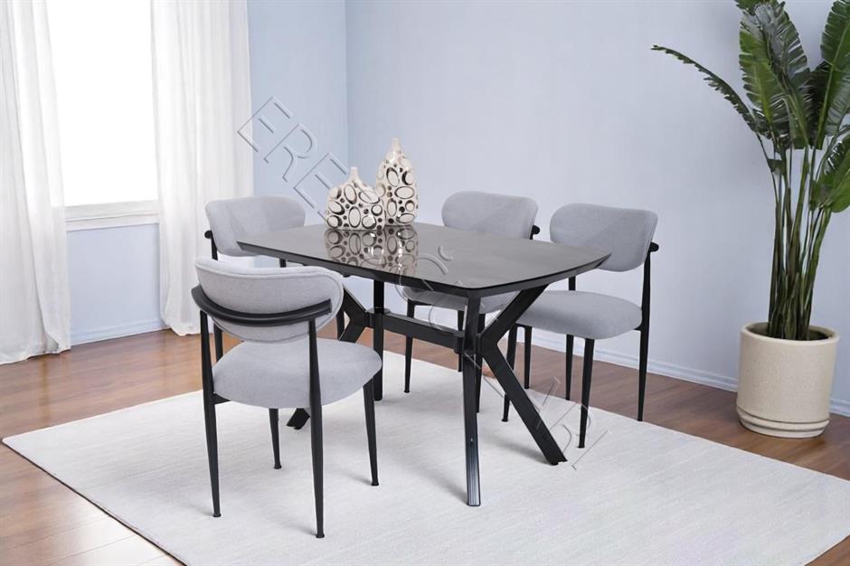 Venedik Polo MDF Lak Panel Açılır Mutfak Masa Sandalye Takımı 80*130cm