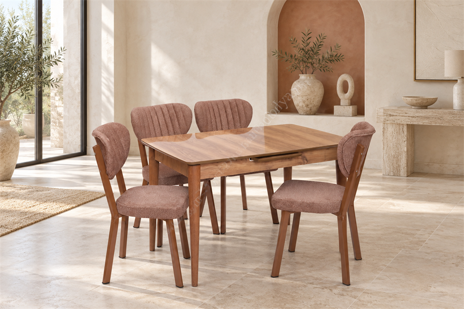 Venüs Elma Otomatik Açılır Masa Sandalye Takımı 80x120