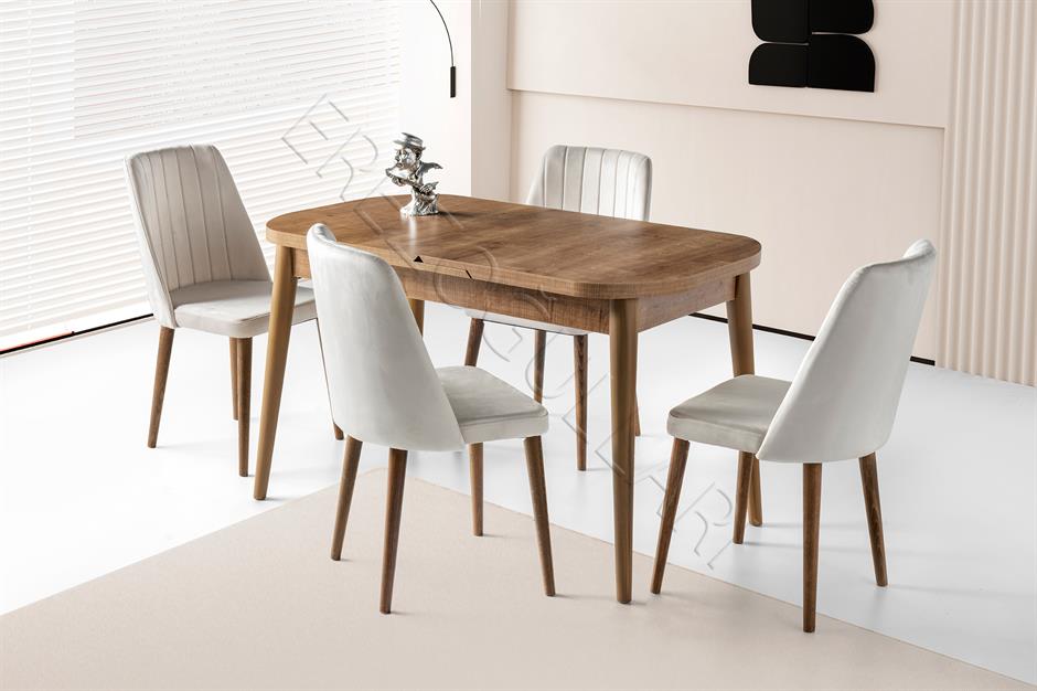 Venüs Milano MDF Mutfak Masa 6 lı Sandalye Takımı 80x130 