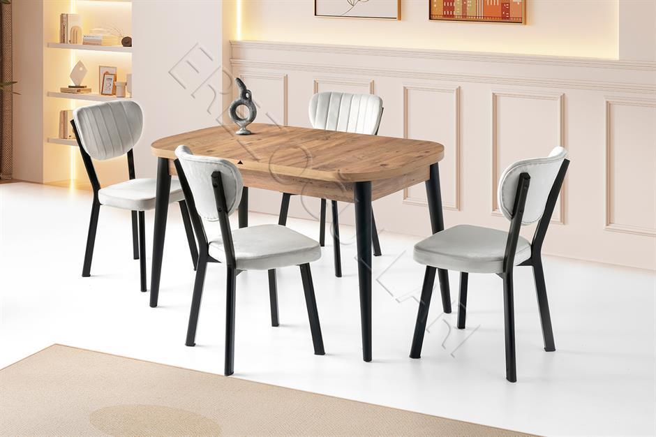 Venüs Star MDF Mutfak Masa 6 lı Sandalye Takımı 80x130 